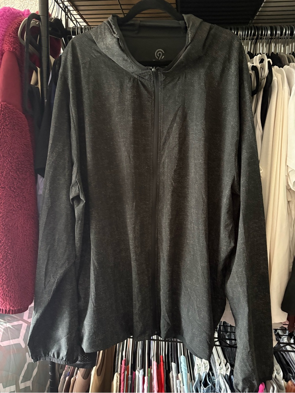 Lightweight Black Hooded Reflective Pullover
